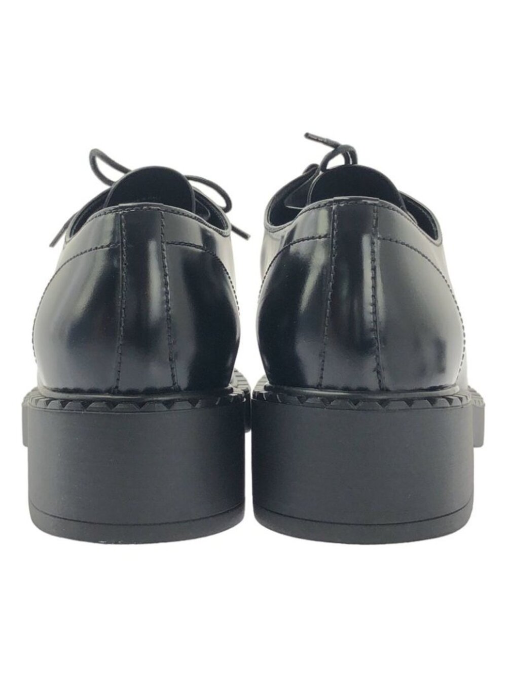 Prada Brushed Leather Lace Up Loafers 40 Black - Picture 3 of 9